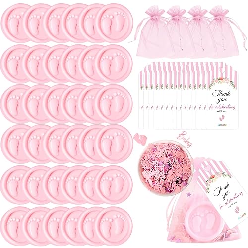 AIXIANG Paquete de 50 jabones para baby shower, hechos a mano, color rosa, para bebés, regalos de fiesta de jabón perfumado para invitados, regalos