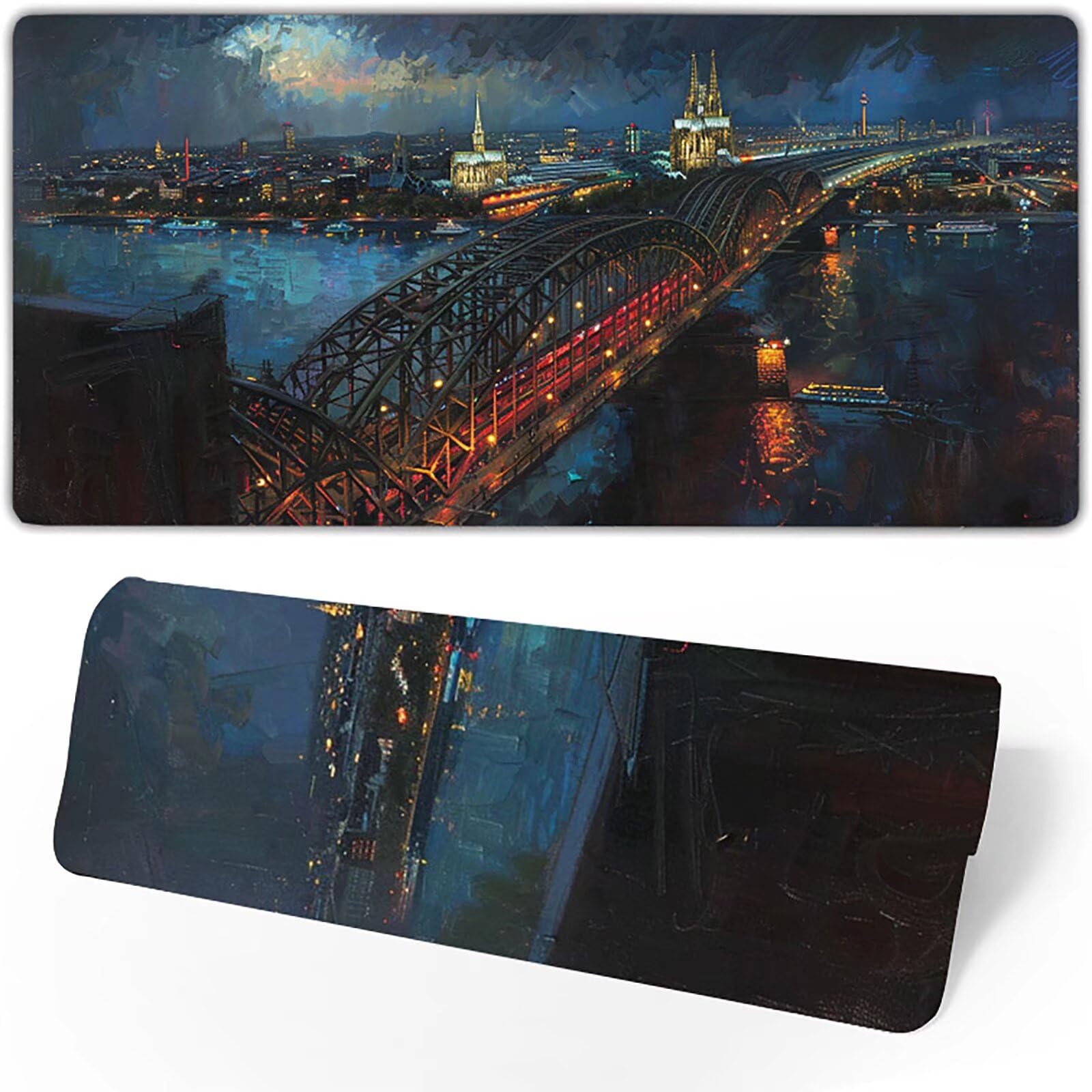 Gamingowa podkładka pod mysz, żółta podkładka pod mysz, XXL, 1400 x 600 x 3 mm, XXL, podkładka pod mysz, akcesoria gamingowe z antypoślizgową podkładką, wodoodporna i trwała, do biura dla dziewcząt,
