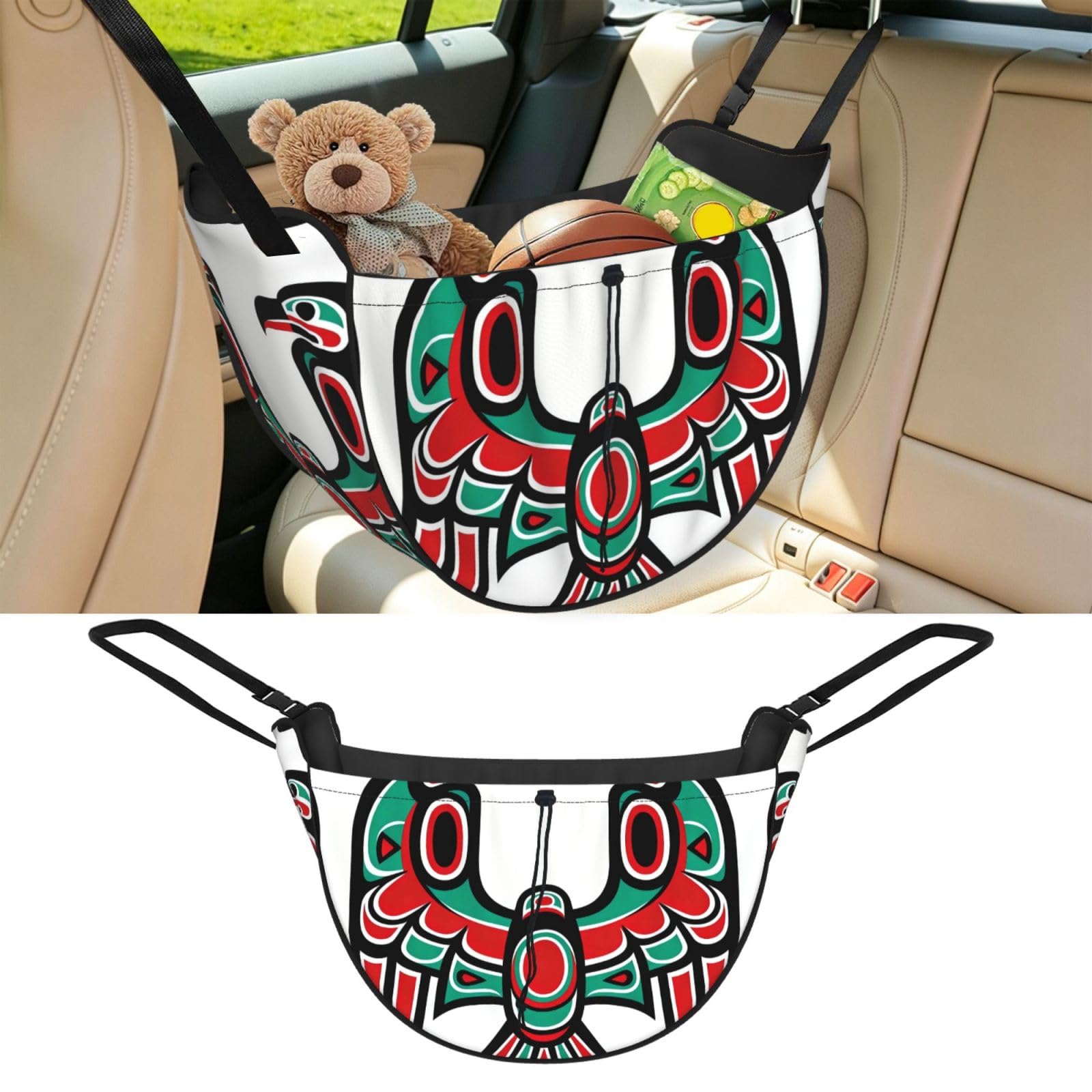 Cntdbu Black Thunderbird Car Seat Organizer-Backseat Storage Bag For Travel