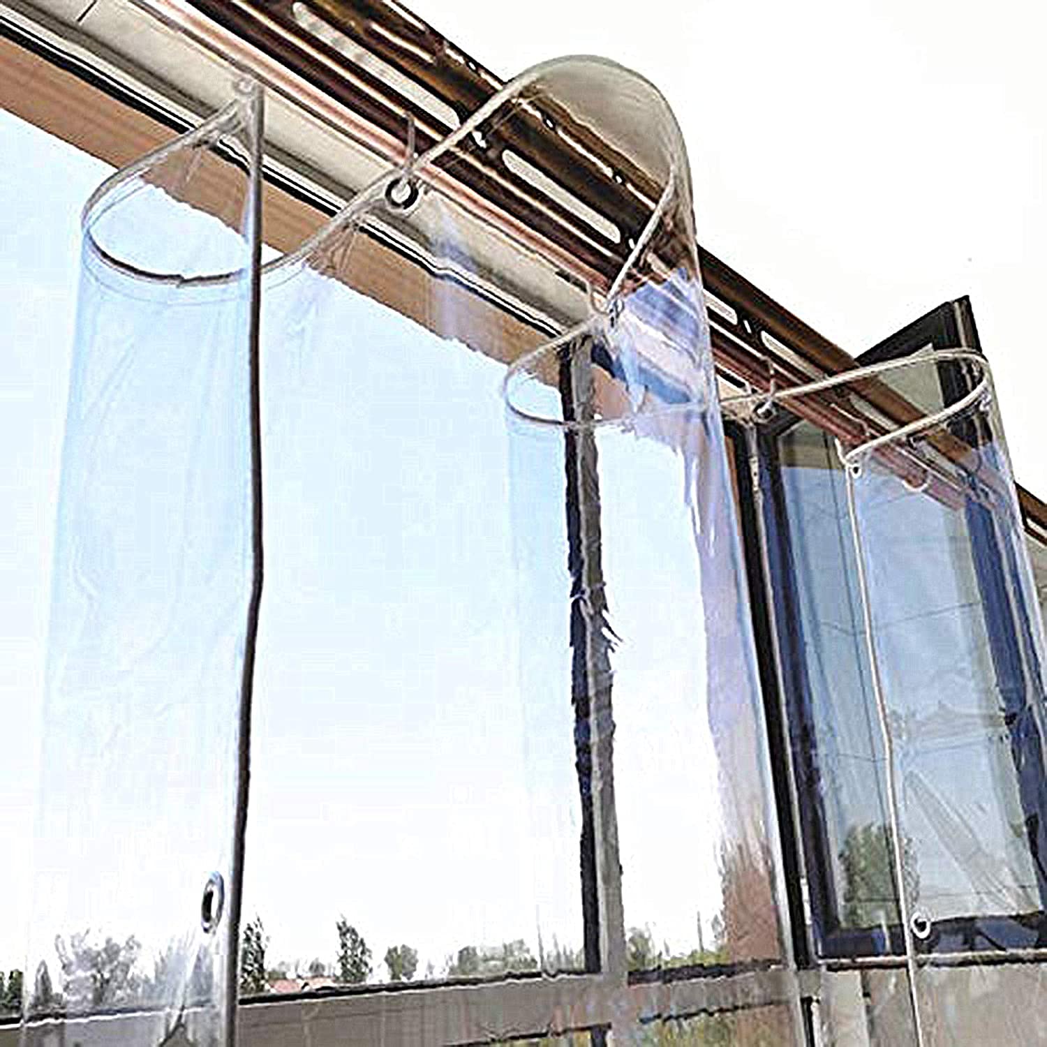 Bâche de protection imperméable en PVC indéchirable et transparente pour auvents, balcon, abri de plantes, 1,6 x 2,5 m, protection extérieure