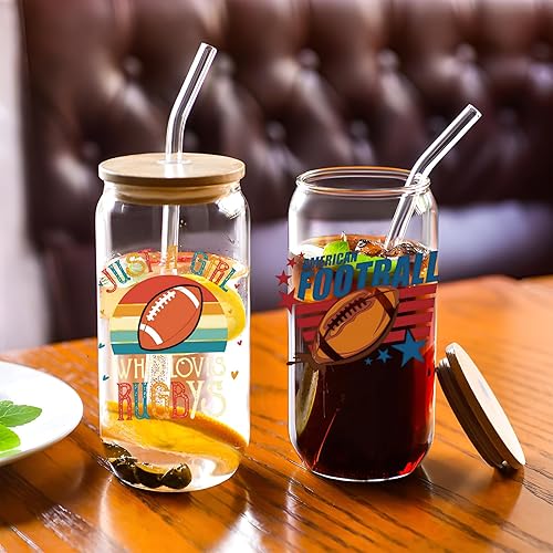 Miniatura 3 de 10 hojas Uv Dtf Cup Wraps Calcomanías de transferencia de fútbol para vidrio, calcomanías temáticas de rugby, calcomanías impermeables Uv Dtf para