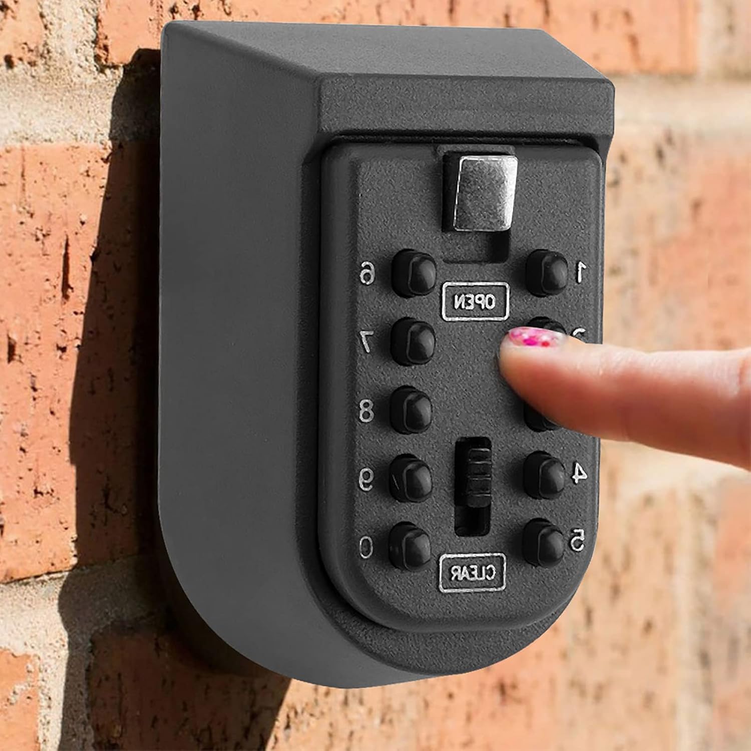 10 Buttons Password Key Lock Box Wall Mount Safe Security Storage Case Lunch Box, Indoor Outdoor Key Storage and Wall Key Lock Box