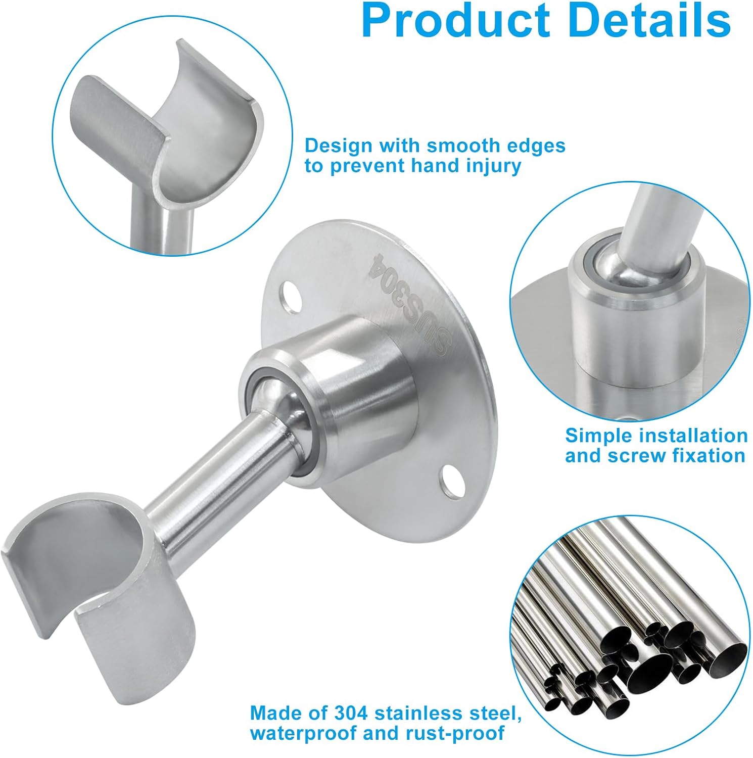 Stainless Steel Shower Head Holder,Adjustable Shower Head Bracket Handheld Shower Sprayer Holder,Brushed Finish Wall Mount for Bathrooms/Homeowners(Screw Installation)