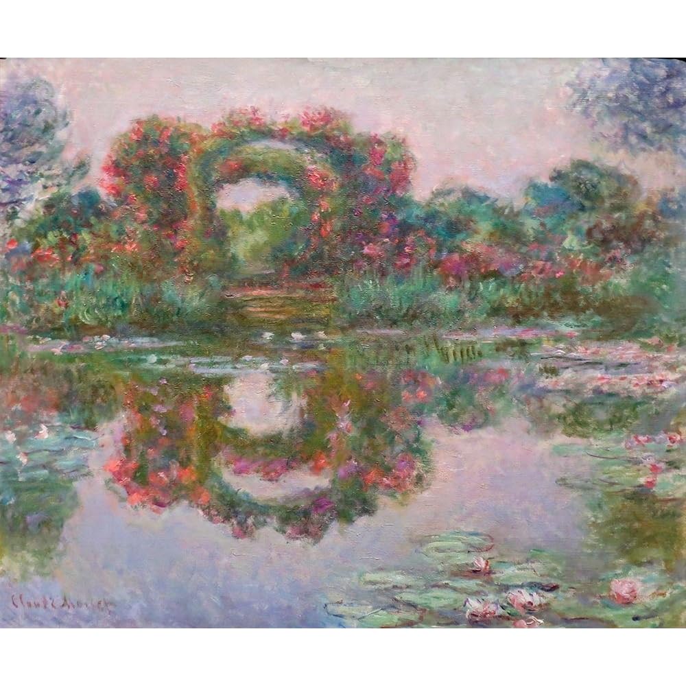 クロード・モネ、「The Flowering Arches,Giverny」 Rose Flowered Arches at Giverny - Claude Monet Paintings