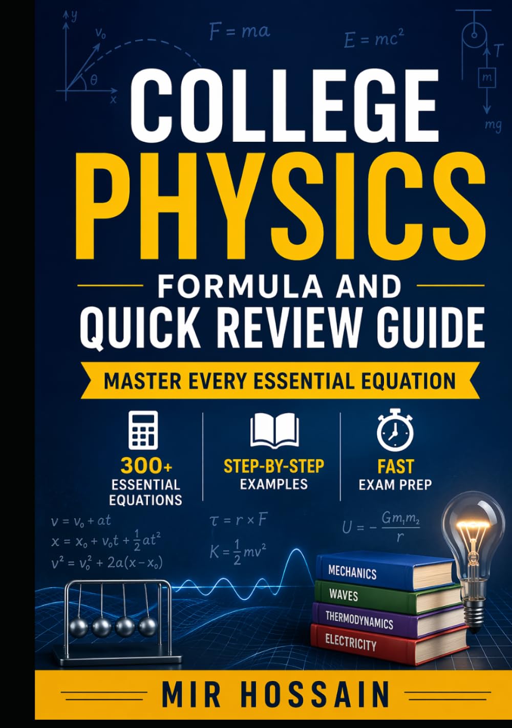 College Physics Formula and Quick Review Guide, Master Every Essential Equation: 300+ Essential Equations • Step-by-Step Examples • Fast Exam Prep