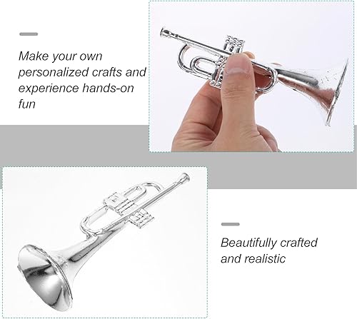 Miniatura 6 de NUOBESTY Trompeta musical en miniatura, modelo de instrumento musical de plástico, juguetes de trompeta, mini adornos decorativos de instrumentos