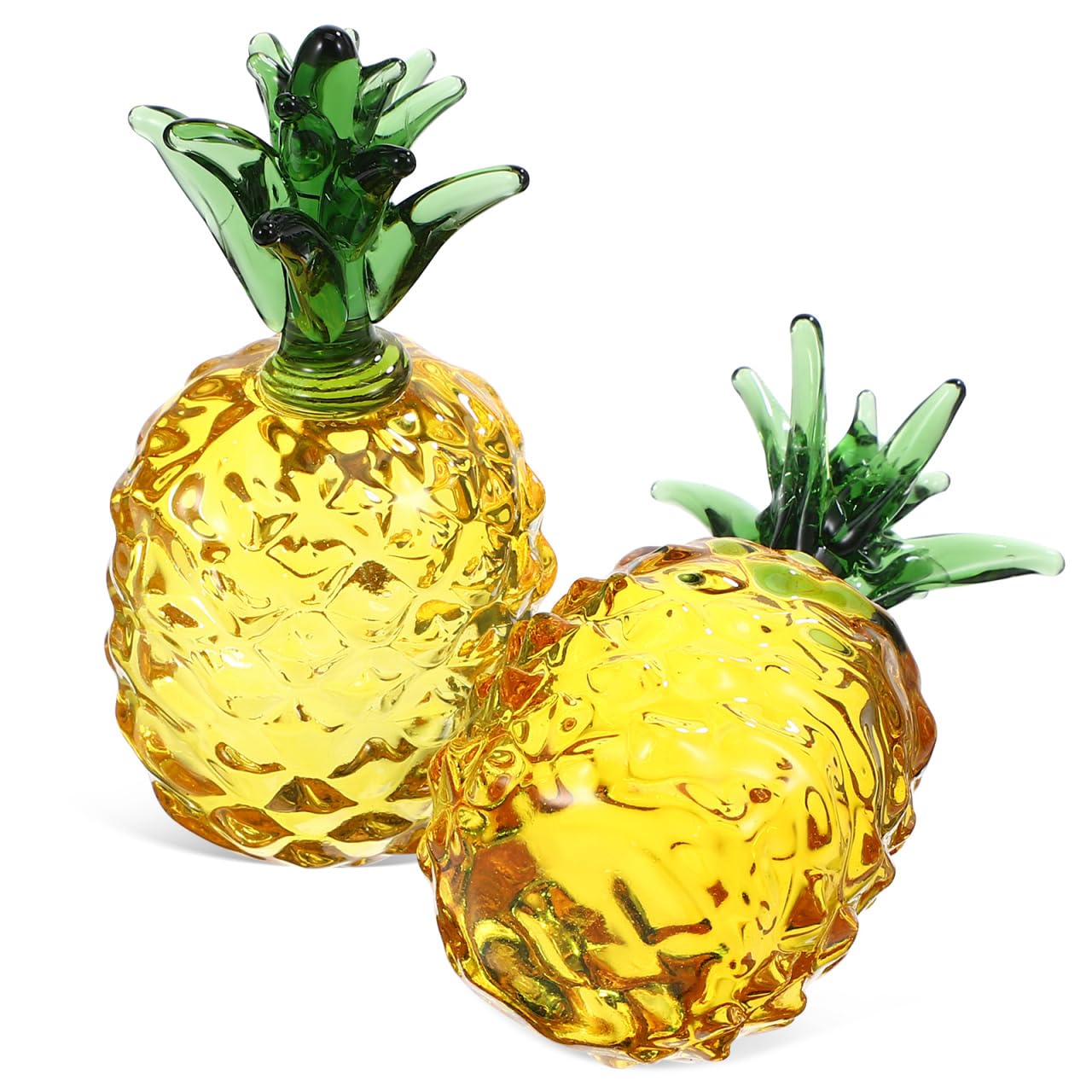 Cabilock Ananas Dekoration Kristall Handgefertigt Bergkristall Quarz Künstliche Früchte Tischdeko Kompakt Für Zuhause Büro Party 8.2X4.3X8.2 cm