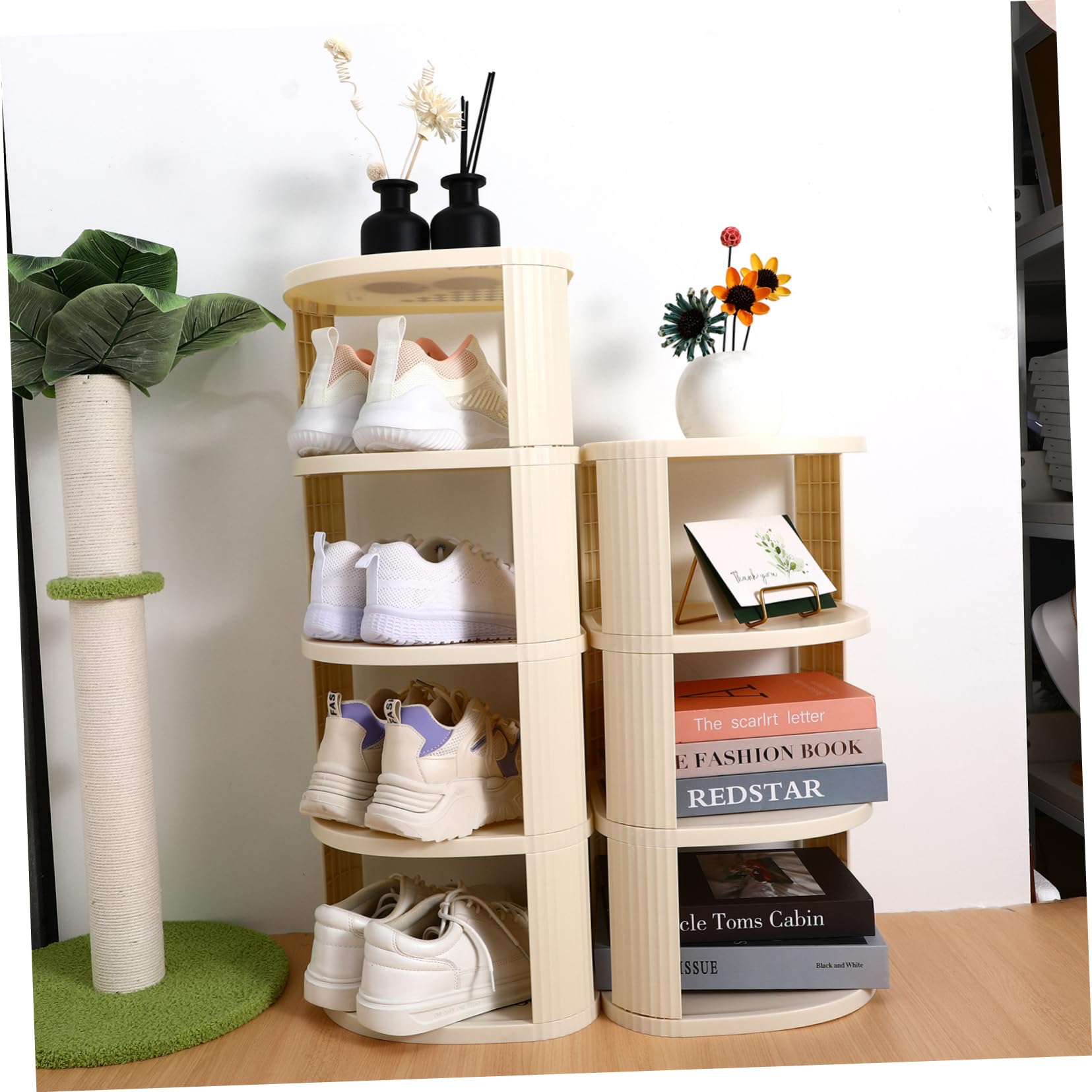 Estante Organizador De Zapatos De 9 Niveles, Zapatero Estrecho De Esquina Hogar, Estructura Vertical De Plástico Resistente Que Ahorra Espacio y Permite Montaje Rápido para Entrada