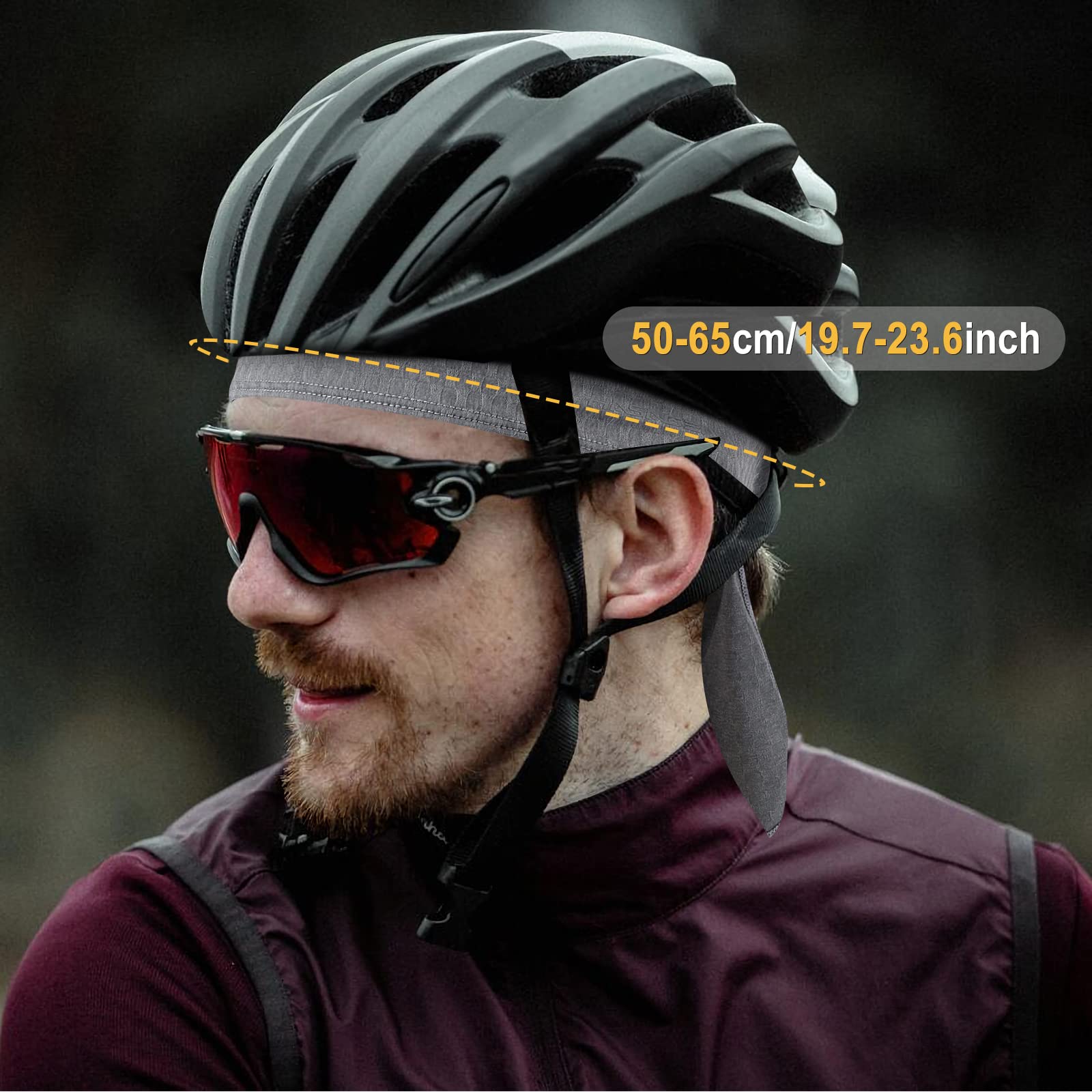 HASAGEI Bandana Cap da uomo e donna, bandana da motociclista, berretto da ciclismo sotto l'elasticità, traspirante e traspirante per il sudore Quick Dry Sports, copricapo estivo