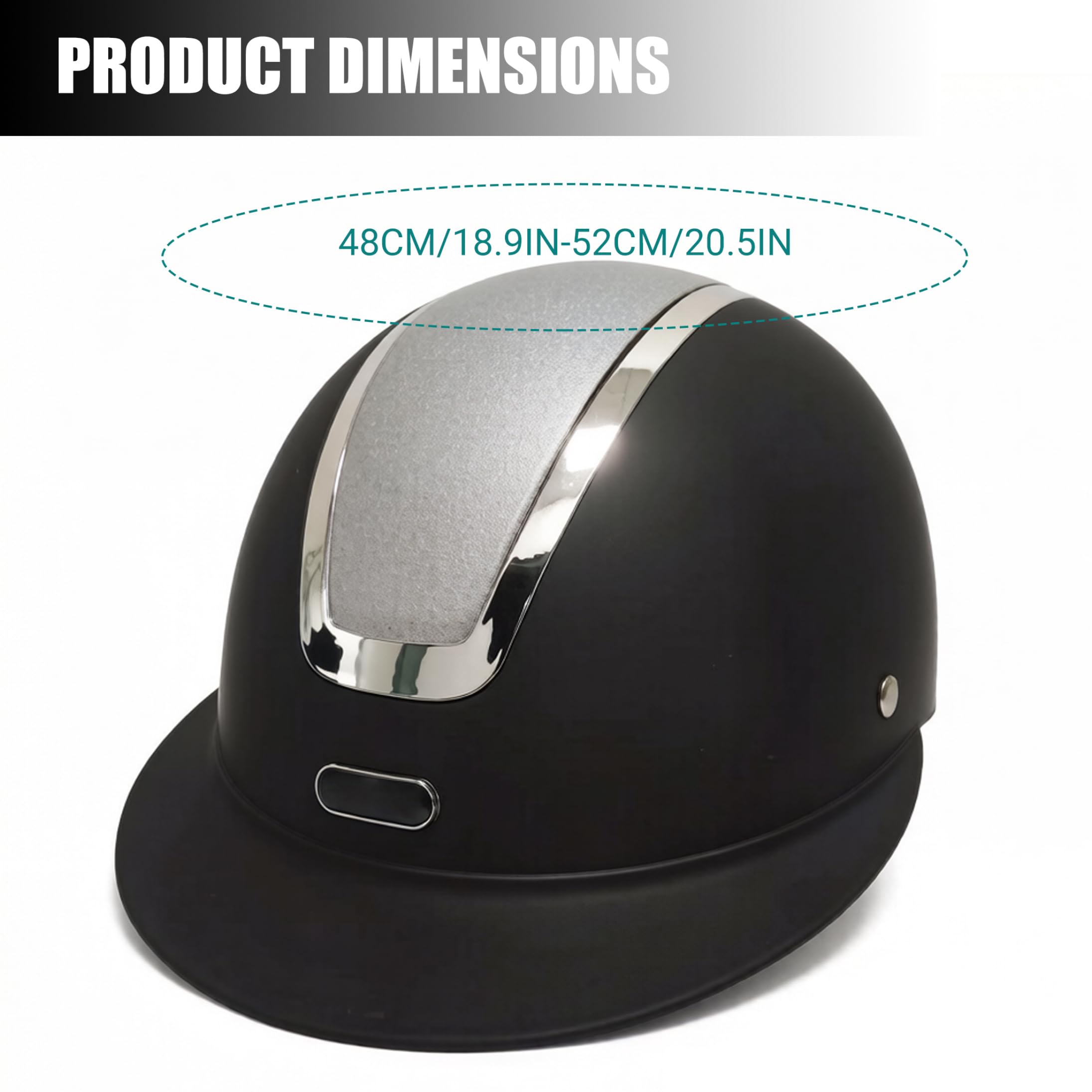 Casco para Montar a Caballo, Casco para Montar a Caballo para niños Resistente Impactos para Entrenamiento al Aire Libre, Negro Mate, Ajuste Ajustable de 48-52 cm