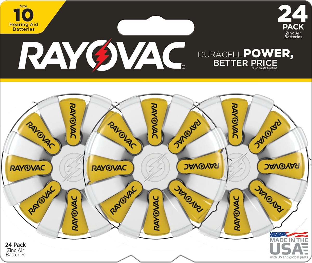 Pilas para audífonos Rayovac tamaño 10 (paquete de 24), pilas tamaño 10