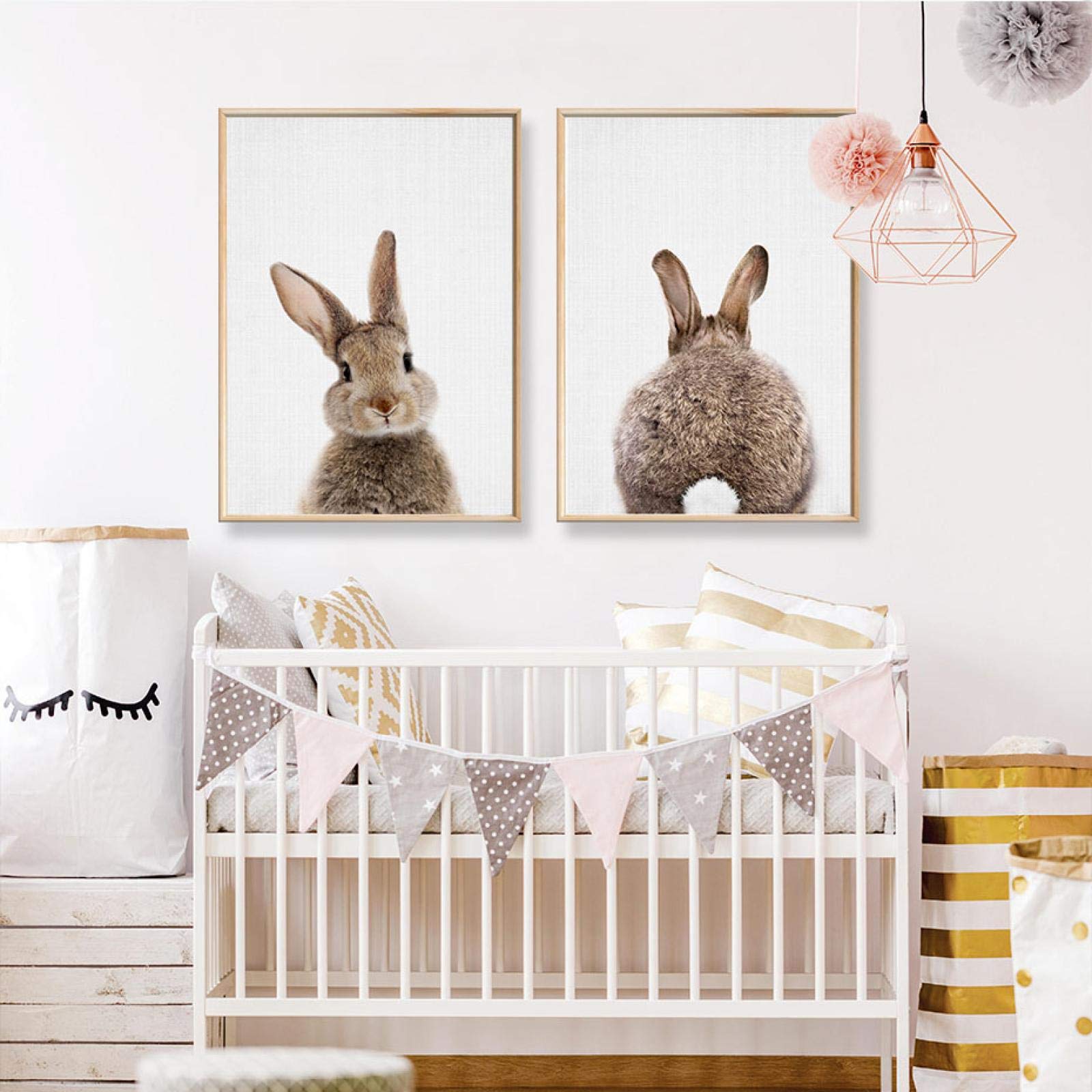 LSYALUCK Konijn Bunny Staart Bos Dier Kwekerij Bloem Canvas Schilderij Meisjes Poster Prints Wall Art Foto Kinderkamer Woondecoratie 50 x 70 cm x 2 LSYALUCK Konijn Bunny Staart Bos Dier Kwekerij Bloem Canvas Schilderij Meisjes Poster Prints Wall Art Foto Kinderkamer Woondecoratie 50 x 70 cm x 2