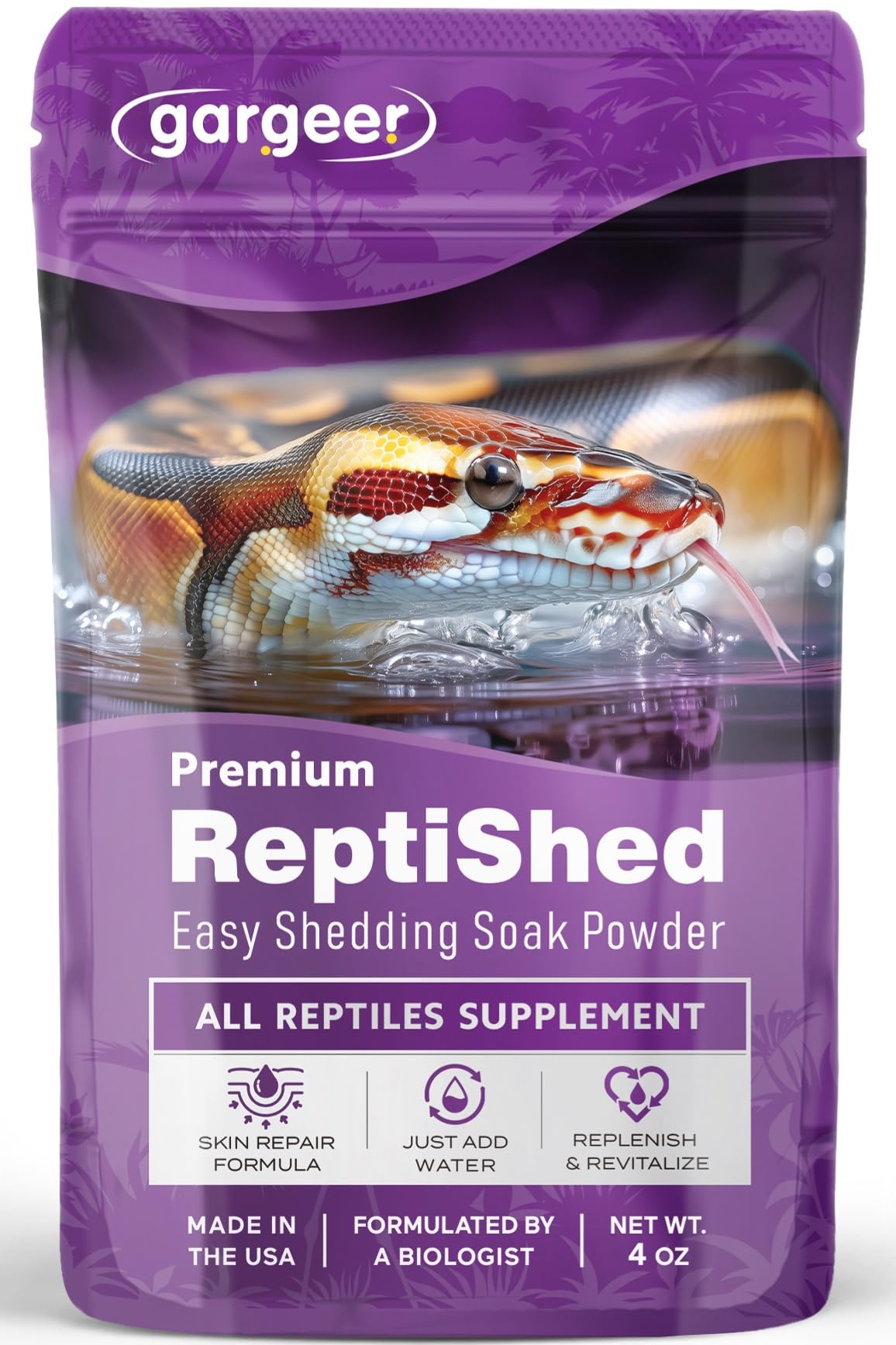 Gargeer 4oz ReptiShed, Reptiles Easy Shedding Support | USA Made