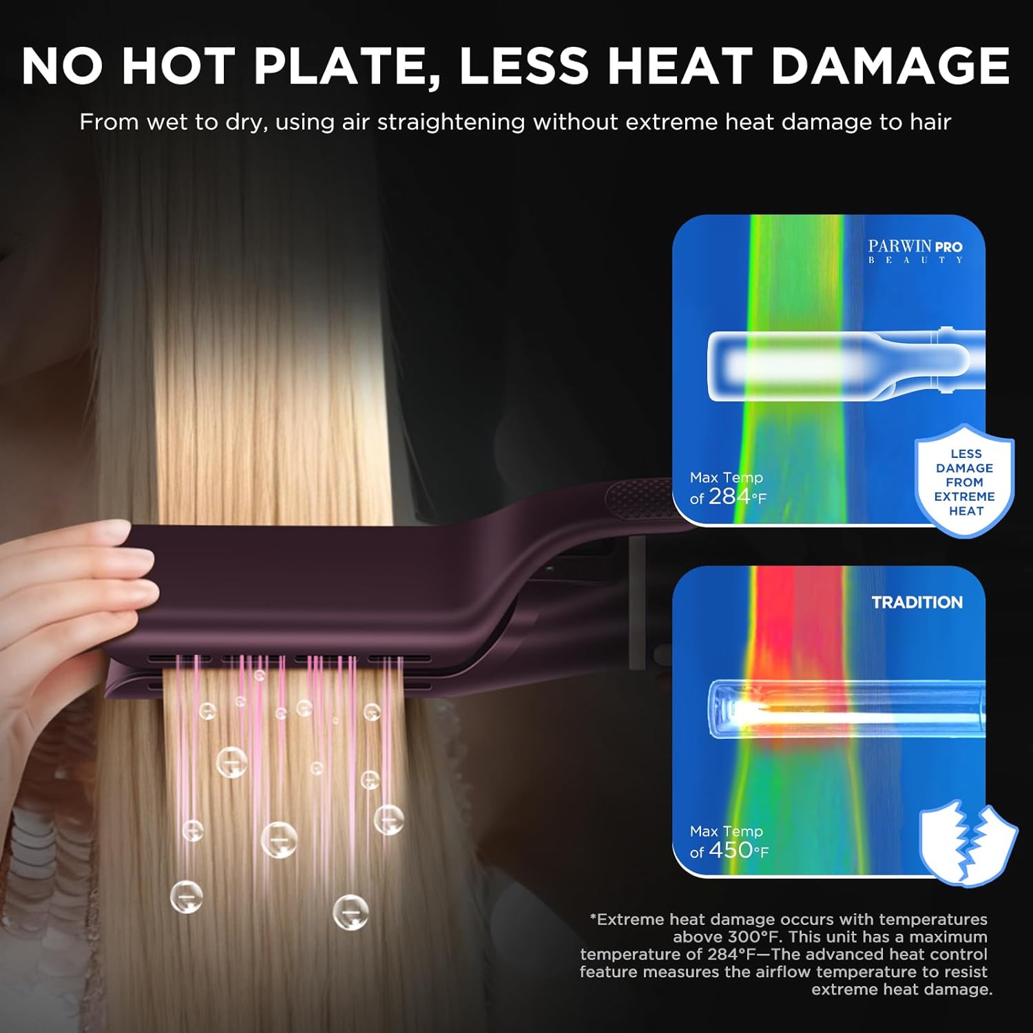 7-in-1 Hot Air Styler, PARWIN PRO BEAUTY Travel Dual Voltage MaxAIR 2.0 Multi-Styler Set, 110,000RPM High Speed Hair Dryer Brush with Air Hair Straightener, 1.1 Inch Auto-Wrap Curlers, Jasper Plum - Image 2