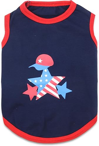 Vista 13 de Ropa para cachorros pequeños del 4 de julio, camisas para perros del Día Independiente de la bandera de Estados Unidos para niño y niña, estampado