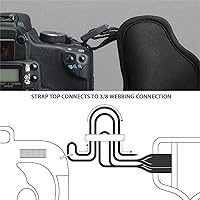 Vista 3 de USA Gear Cámara profesional con manija y correa de mano con diseño de neopreno acolchada y placa de metal. Compatible con Canon, Fujifilm, Nikon