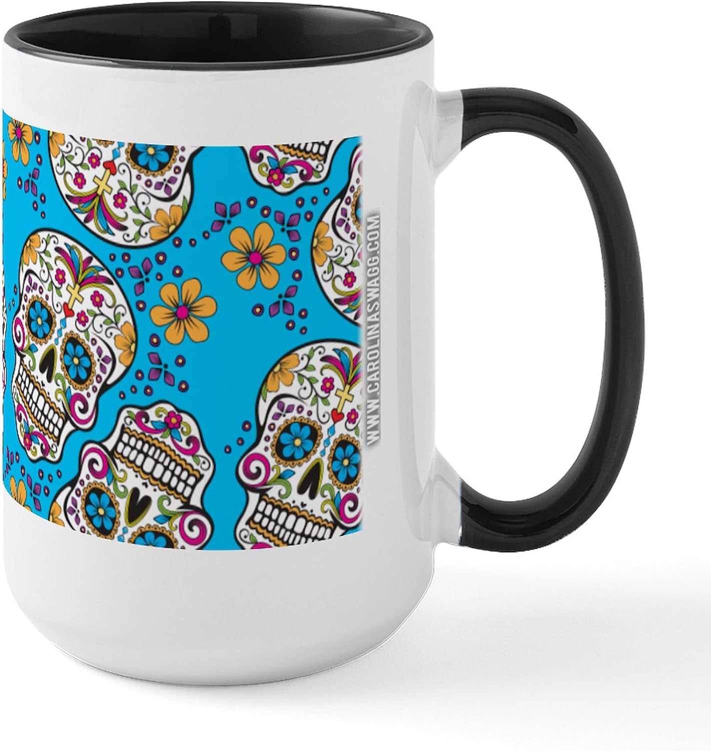 CafePress Day Of The Dead Sugar Skull, Halloween Mugs 15 oz (444 ml) Ceramic Coffee Mug