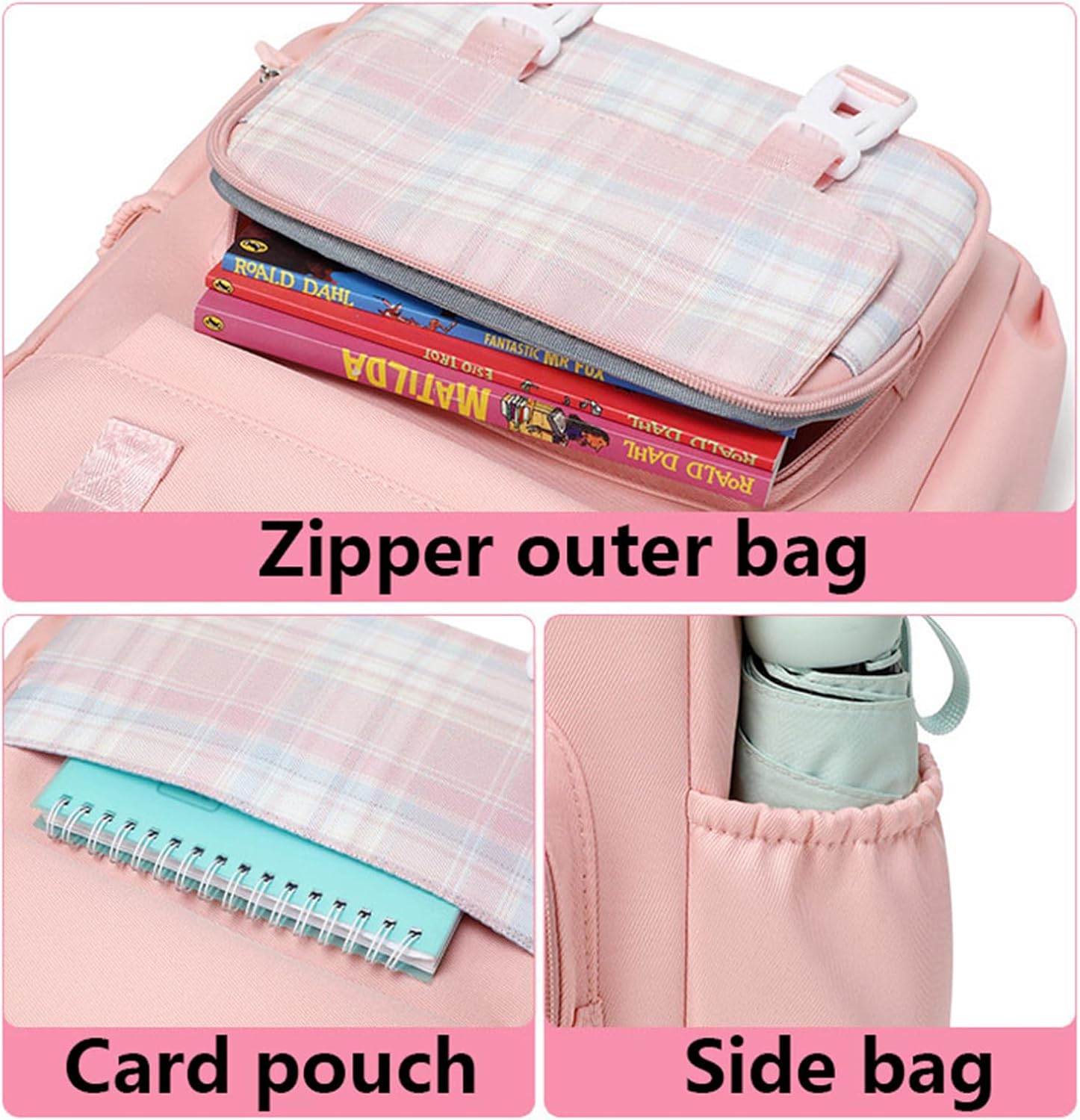 かわいいクロスボディバッグバックパック ランチバッグセット付き Jk 美しいナイロン ノートパソコン ショルダースリング メッセンジ