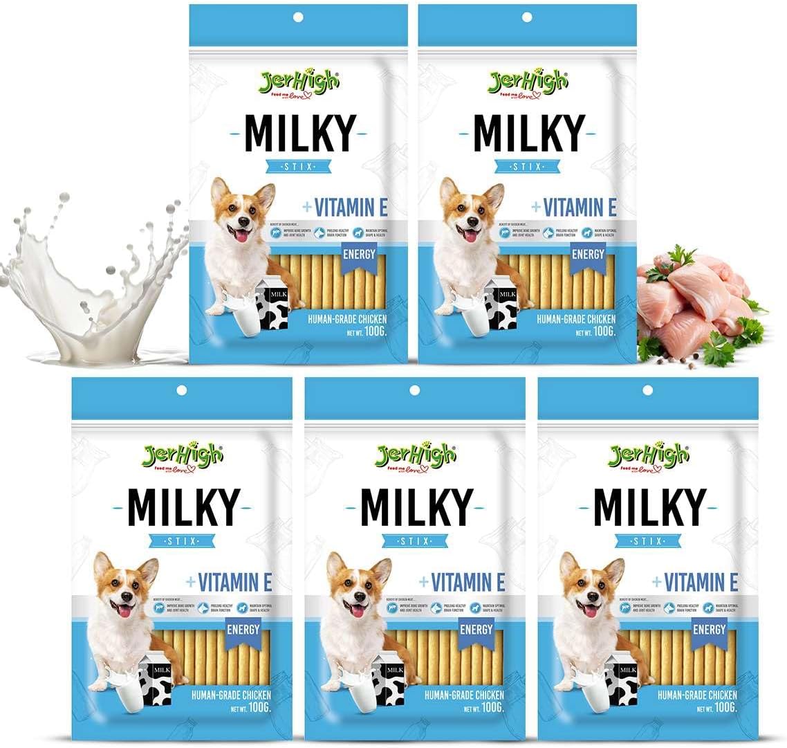 JerHigh Milky Stix, 100 g (Pack of 5)