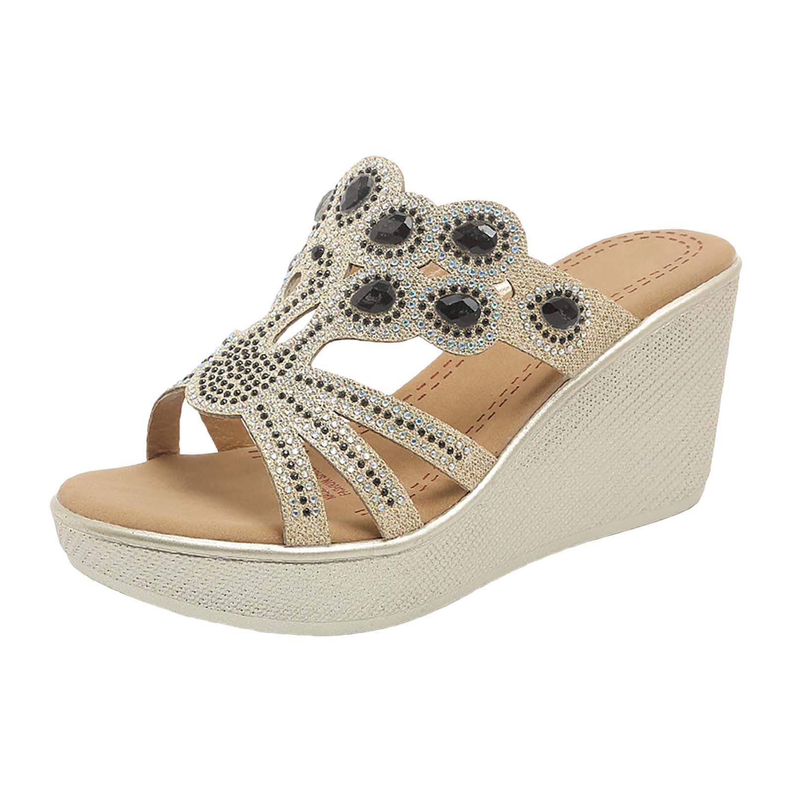 Chaussons Épais Compensés Pour Femme - Pantoufles Antidérapantes Confortables, Semelles Souples, Sandales De Loisirs Avec Talon, Divers Coloris