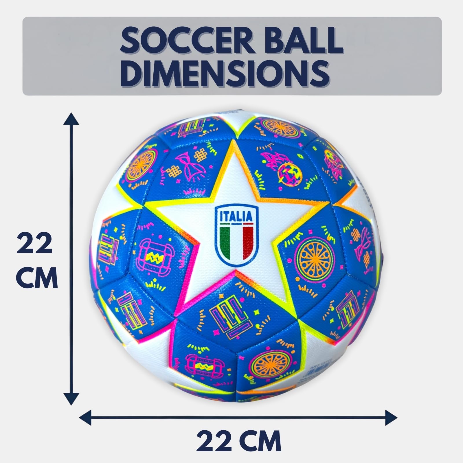 Palla da Calcio da Adulto Ragazzo - Palloni da Calcio Allenamento per Tempo Libero - Pallone Italia Grande Misura 5 - Palla per Bambino - Soccer Ball - Idea Regalo Bambini Adulti