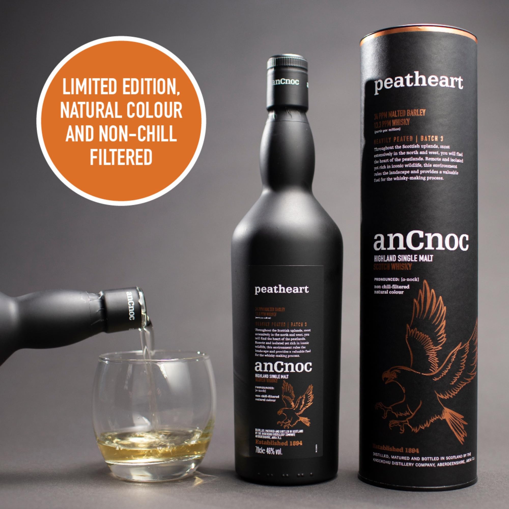 AnCnoc PEATHEART Heavily Peated Batch 3 46% Vol. 0,7l in Giftbox
