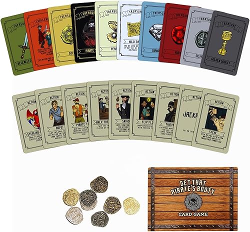 Miniatura 7 de Get That Pirate's Booty - Juego de cartas divertido para 2 a 6 jugadores, para adultos, adolescentes y niños, un divertido juego temático de pirata