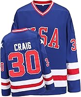 YWIES USA 1980 Miracle on Ice Hockey Jersey - Stitched Letters & Numbers, Breathable Mesh, Blue S-XXXL