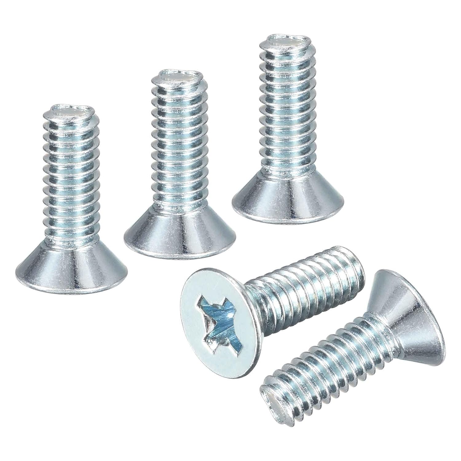 DTGN 1/4"-20x2 Flat Head Machine Screws - 100pcs - Good for Furniture and Machinery - Carbon Steel Phillips Machine Screws Bolts - Zinc Plated