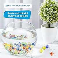 Vista 3 de POPLAY Canicas para niños, 115 piezas de canicas de cristal ojo de gato, mezcla de 6 colores con caja de regalo, para juegos de mesa de damas