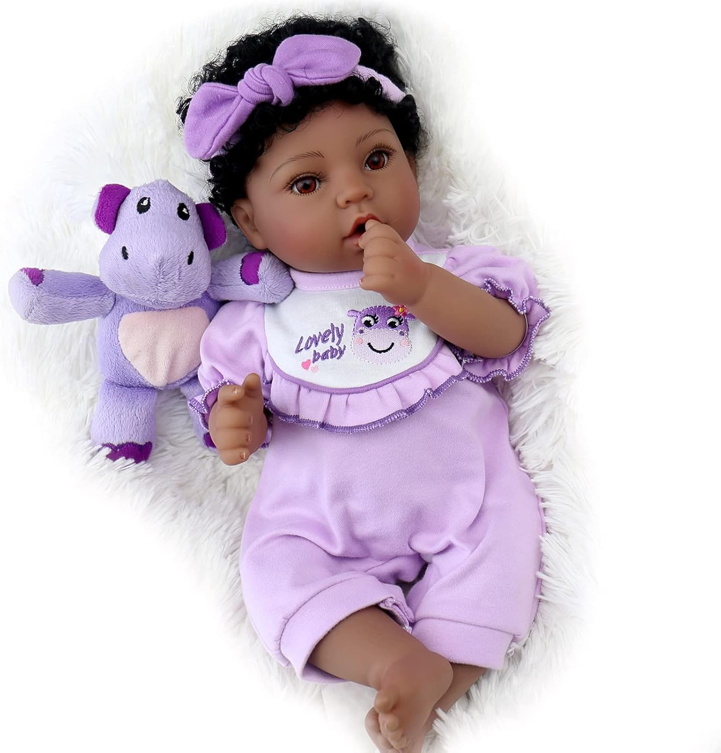 Exclusive Discount 70% Price Aori Black Reborn Baby Doll Purple Bassinet 18 inch Lifelke Baby Girl Doll in Soft Vinly and Weighted Body with 8-Piece Gift Set ❤ Crazy Deals Aori Black Reborn Baby Doll Purple Bassinet 18 inch Lifelke Baby Girl Doll in Soft Vinly and Weighted Body with 8-Piece Gift Set
