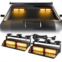 Vista 1 de WINECO - Barra de luces estroboscópicas 2 en 1 para tablero de emergencia, advertencia de seguridad, luces intermitentes de peligro