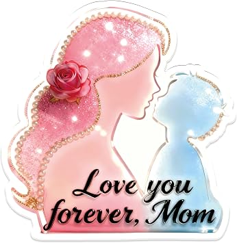 acrylic Mom & Son Plaque - Love You Forever Mom, Birthday Gift from Son, Mothers Day Keepsake, Memorial Home Decor for Mom