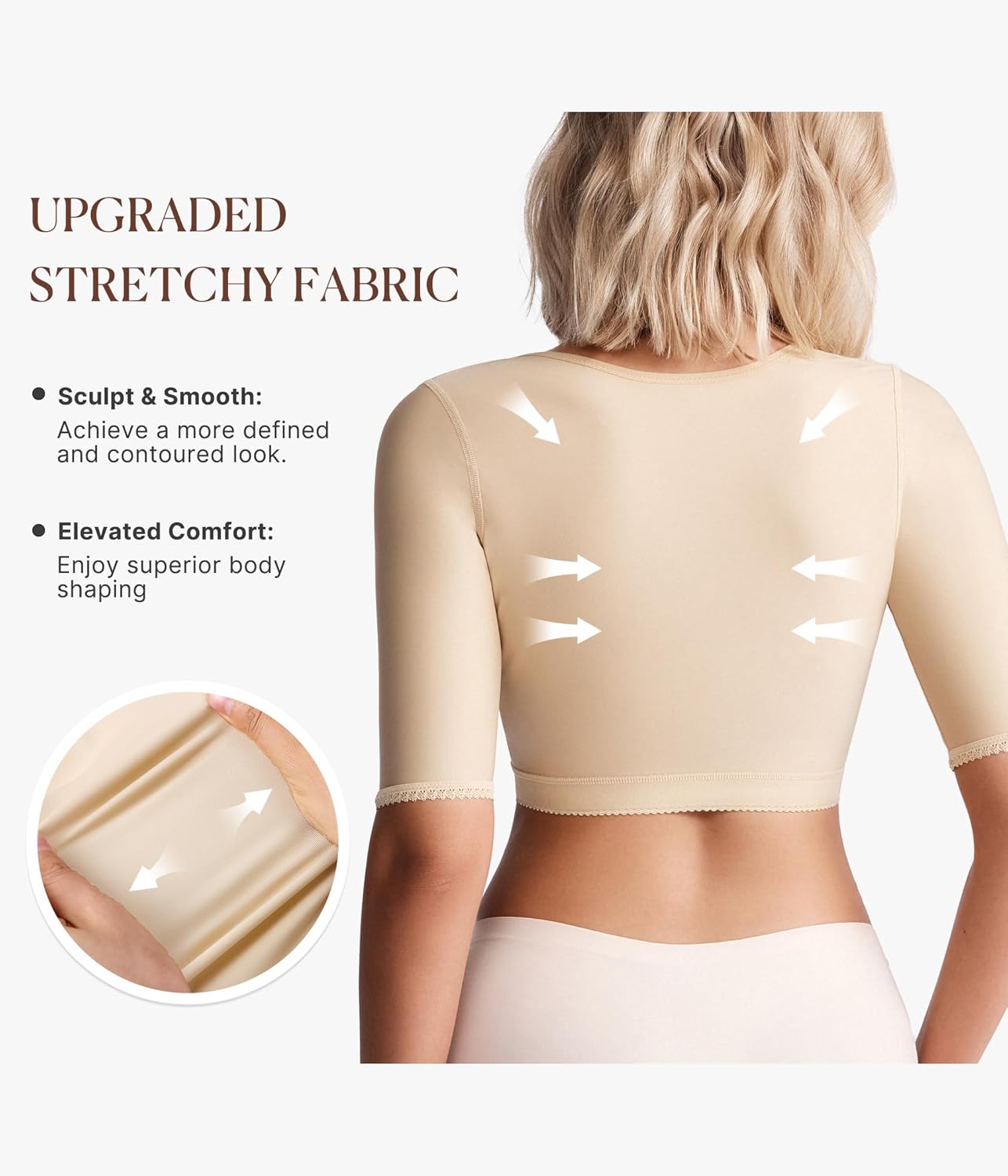 BRABIC Women's Shapewear Tops Post Surgery Compression Sleeve for Arm Shaper - Image 3