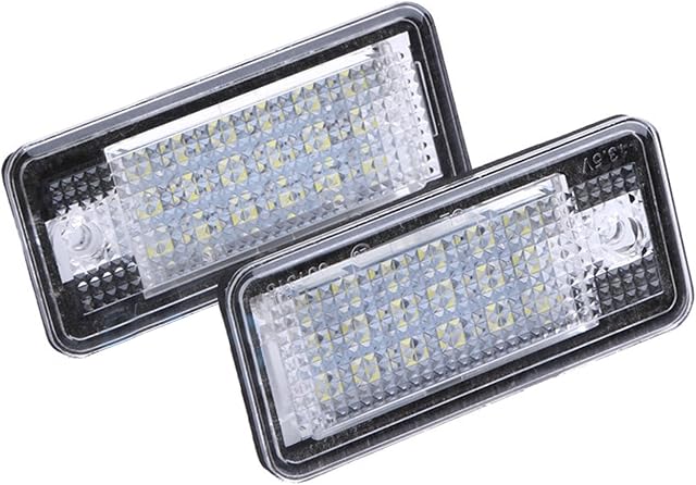 Trintion 2Pcs Number Plate Lights LED Rear License Error Free Waterproof Rear Lamps Assembly for Audi A3 S3 A4 A6 B6 B7 Q7