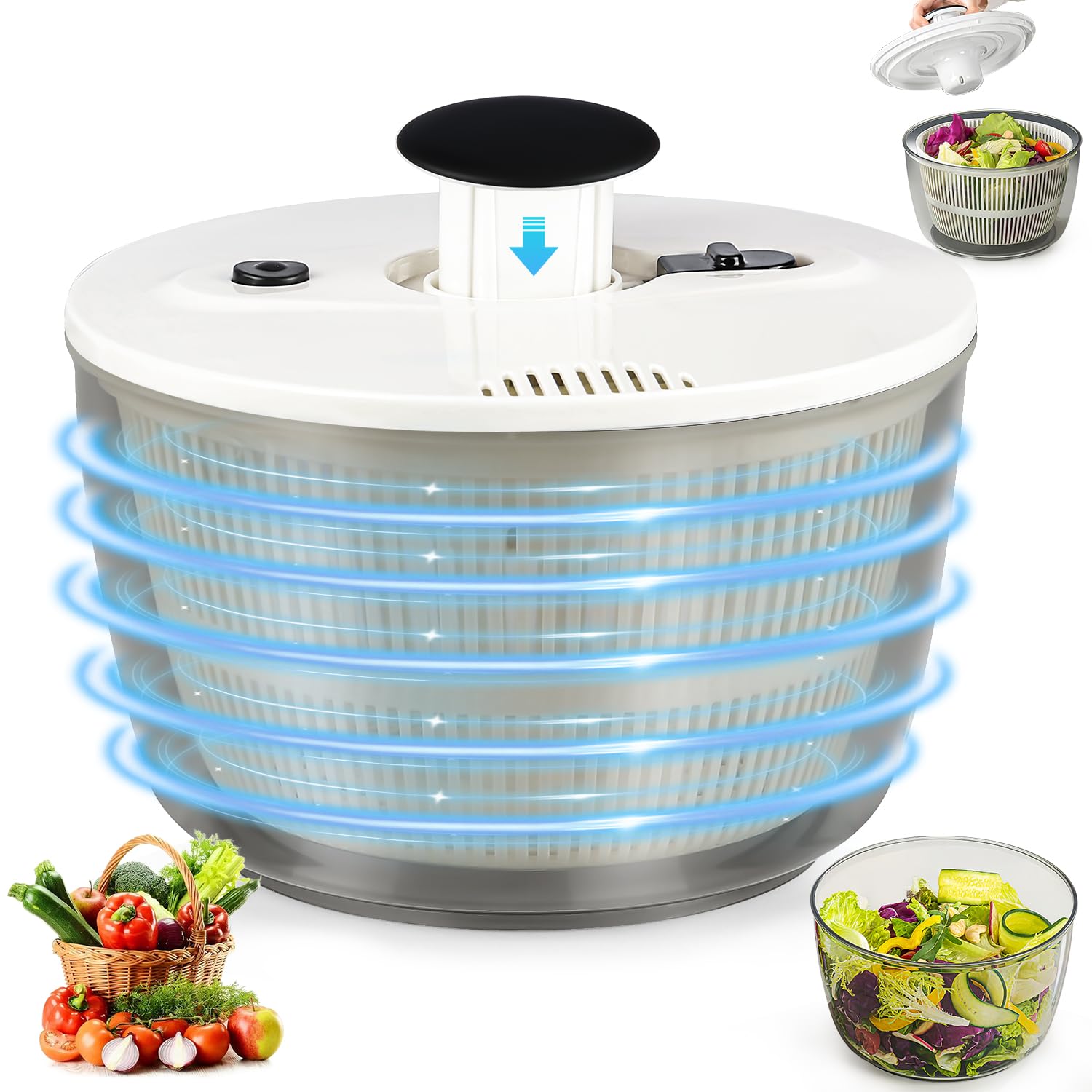 5L Secador de Salada Centrifuga, Centrífuga de Salada, Girador de Salada Grande,