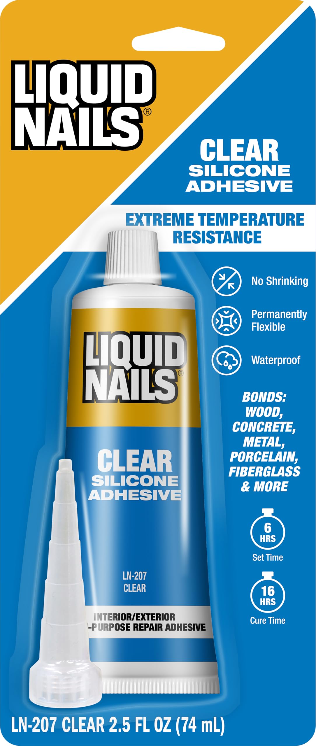 Liquid Nails Clear Small Projects Silicone Adhesive, 2.5 oz