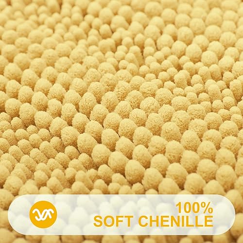 Miniatura 2 de Grandaily - Alfombra de baño de felpilla a rayas, extragruesa y absorbente, suave, antideslizante, con fibras largas, lavable a máquina, para