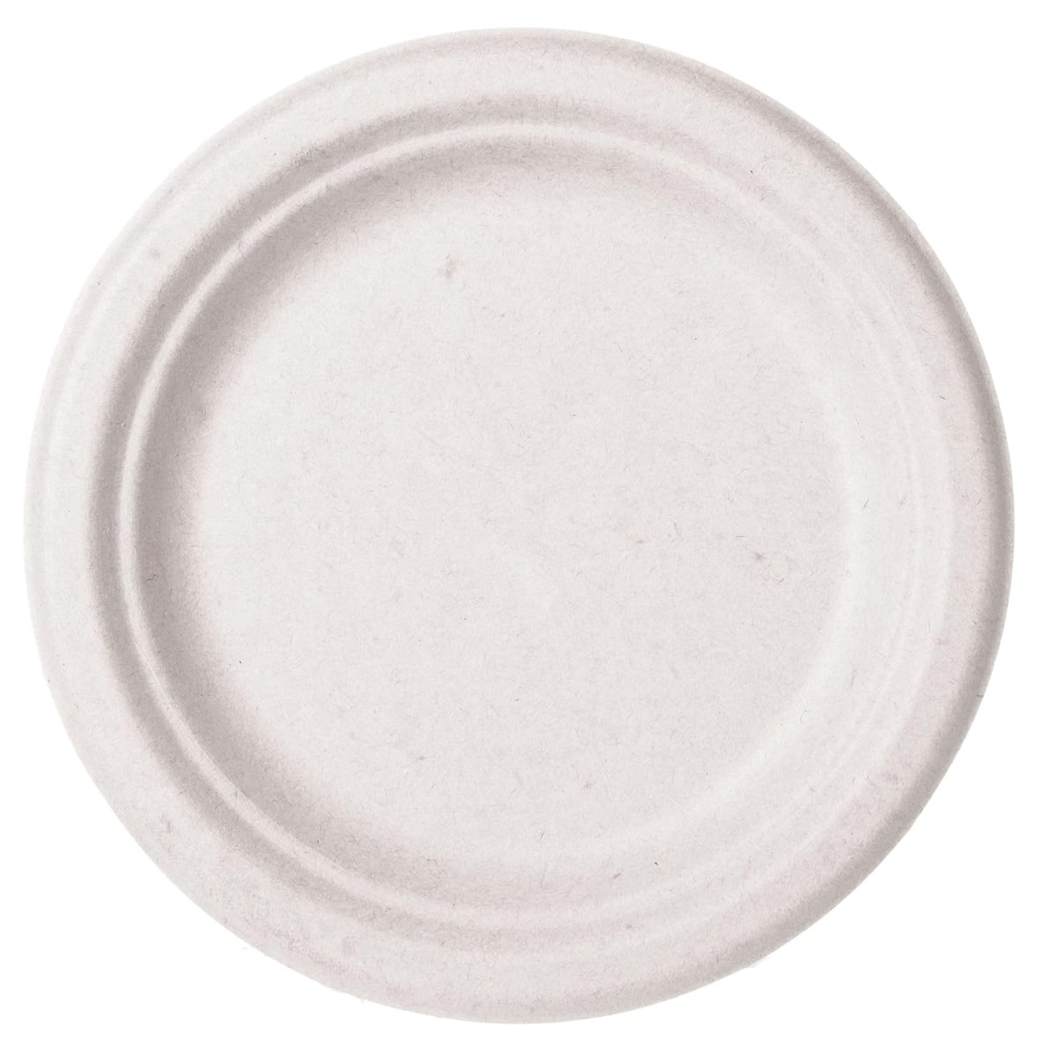 Vegware Compostable 7" Molded Fiber Paper Plates, Case of 1000, Disposable, White Reclaimed Sugarcane Fiber, Bagasse, Round, Tree-Free, Stronger Than Paper and Styrofoam