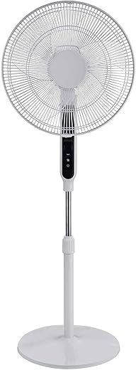 EcoAir Equinox Standing Fan | 16 Inch Pedestal Fan | Low Energy 3.5 Watts/hour | Remote Control | Adjustable Height | 12 Speeds | Touch Control | 12H Timer | 85° Oscillation | DC Motor
