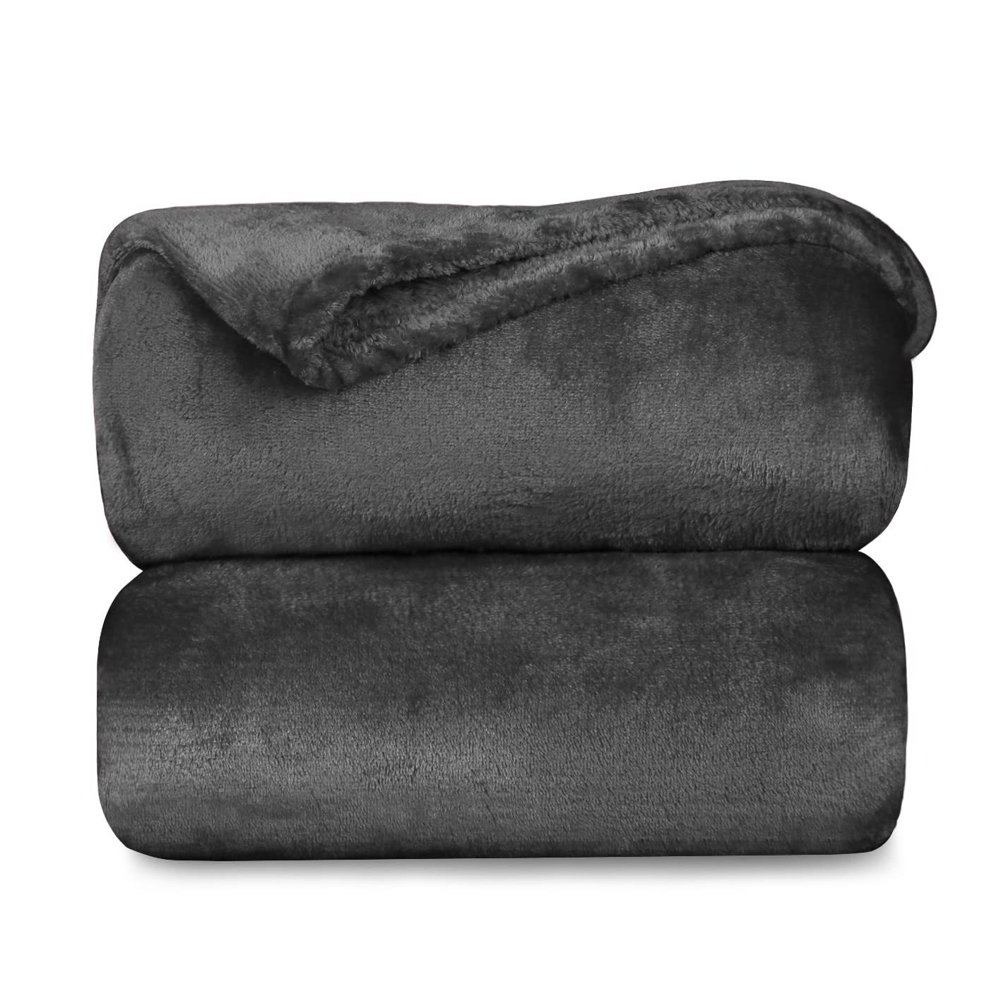 MERCURY TEXTIL - Manta Terciopelo Suave,Mantas Franela, Multiusos (Gris Oscuro, 160 X 210 CM)