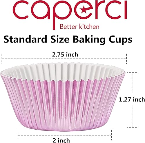 Vista 32 de Caperci Aqua Sky Foil - Moldes para magdalenas de tamaño estándar, paquete de 150 unidades aguamarina (Aqua Sky)