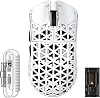 ATTACK SHARK R5 Ultra Carbon Fiber Gaming Mouse 39g Superlight 8000Hz Wireless Mouse 42000 DPI PAW3950MAX Sensor Nordic 52840 MCU Bluetooth2.4GWired with Coiled Cable PCMac White