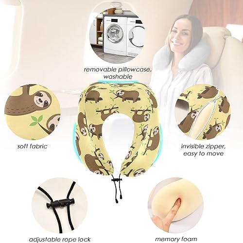 Miniatura 2 de Almohada de viaje de perezoso para dormir, almohada de cuello de espuma viscoelástica para dormir, almohada cervical de espuma viscoelástica lavable
