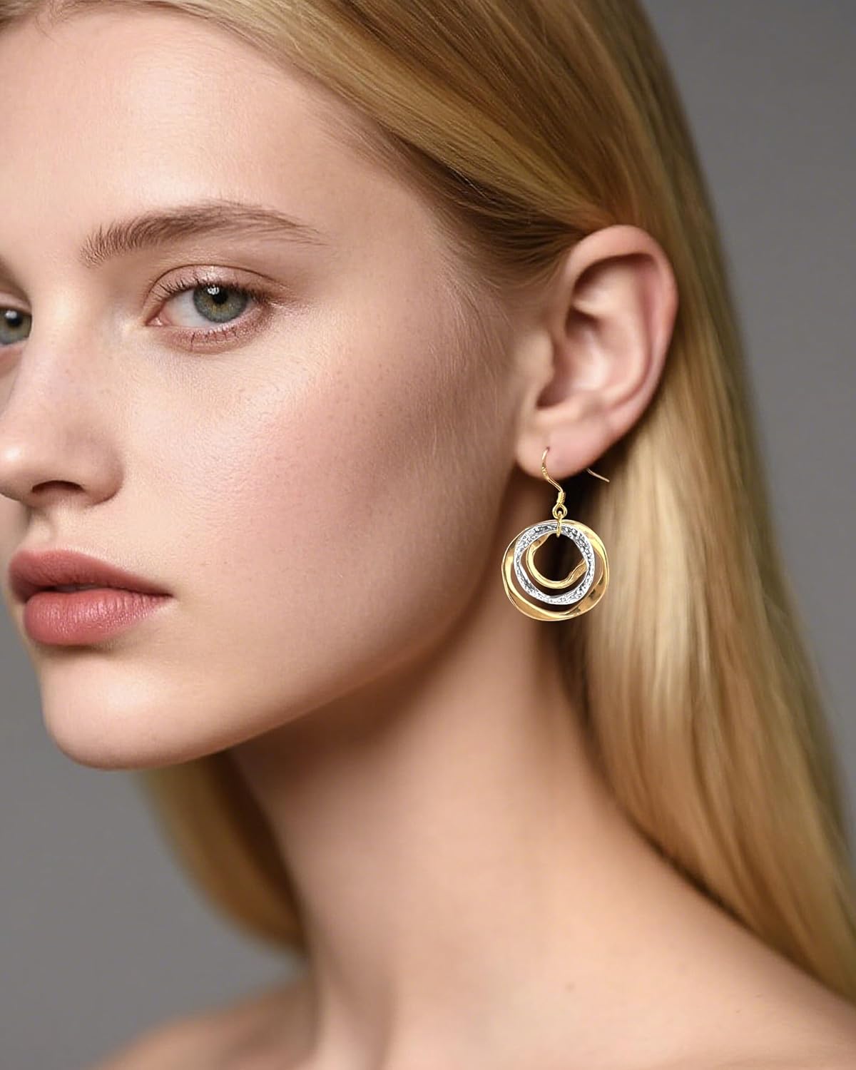 Hypoallergenic Sterling Silver Circle & Dangle Earrings Geometric Boho Style Jewelry for Women-Lightweight & Dangling-Gift for Bohemian Fashionistas - Image 3