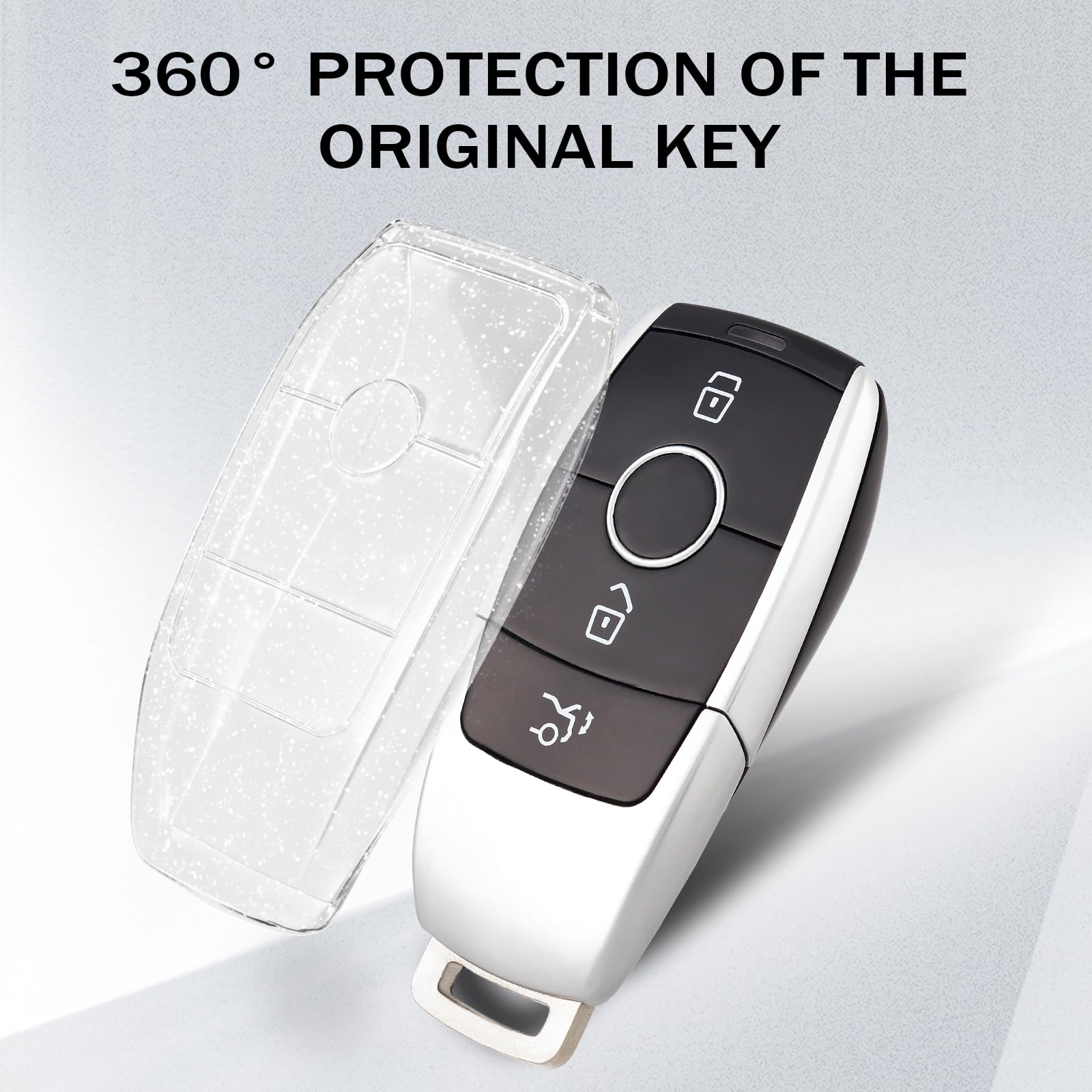 ATFIGII Custodia Chiave compatibile con Mercedes Cover per chiave per Classe A B C E S CLA CLS GLA GLC GLB C238 W205 W212 W213 W247 B250 EQA Guscio per la chiave