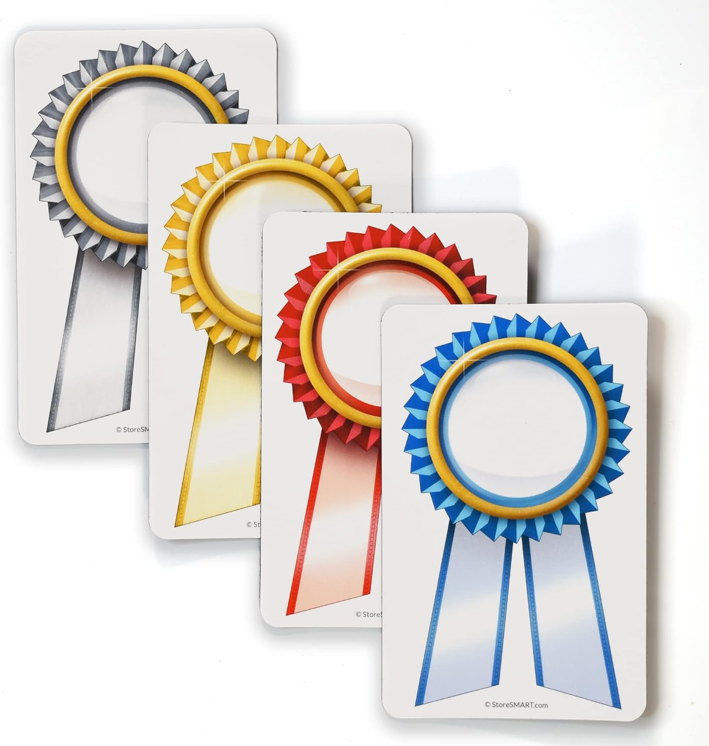StoreSMART 3 1/2” x 5 1/2” Magnetic Award Ribbons – Variety 20-Pack - AR312X512VP20