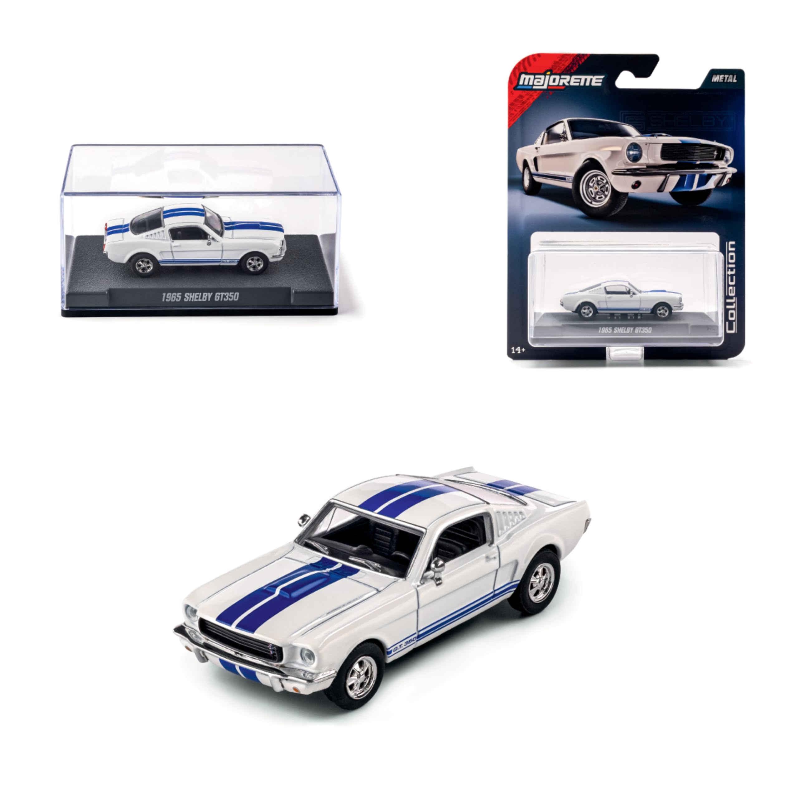 Majorette 1965 Shelby GT350 - Ikonischer Sammleramodello mit Metallchassis, für Erwachsene, als Dekoration, Maßstab 1:64