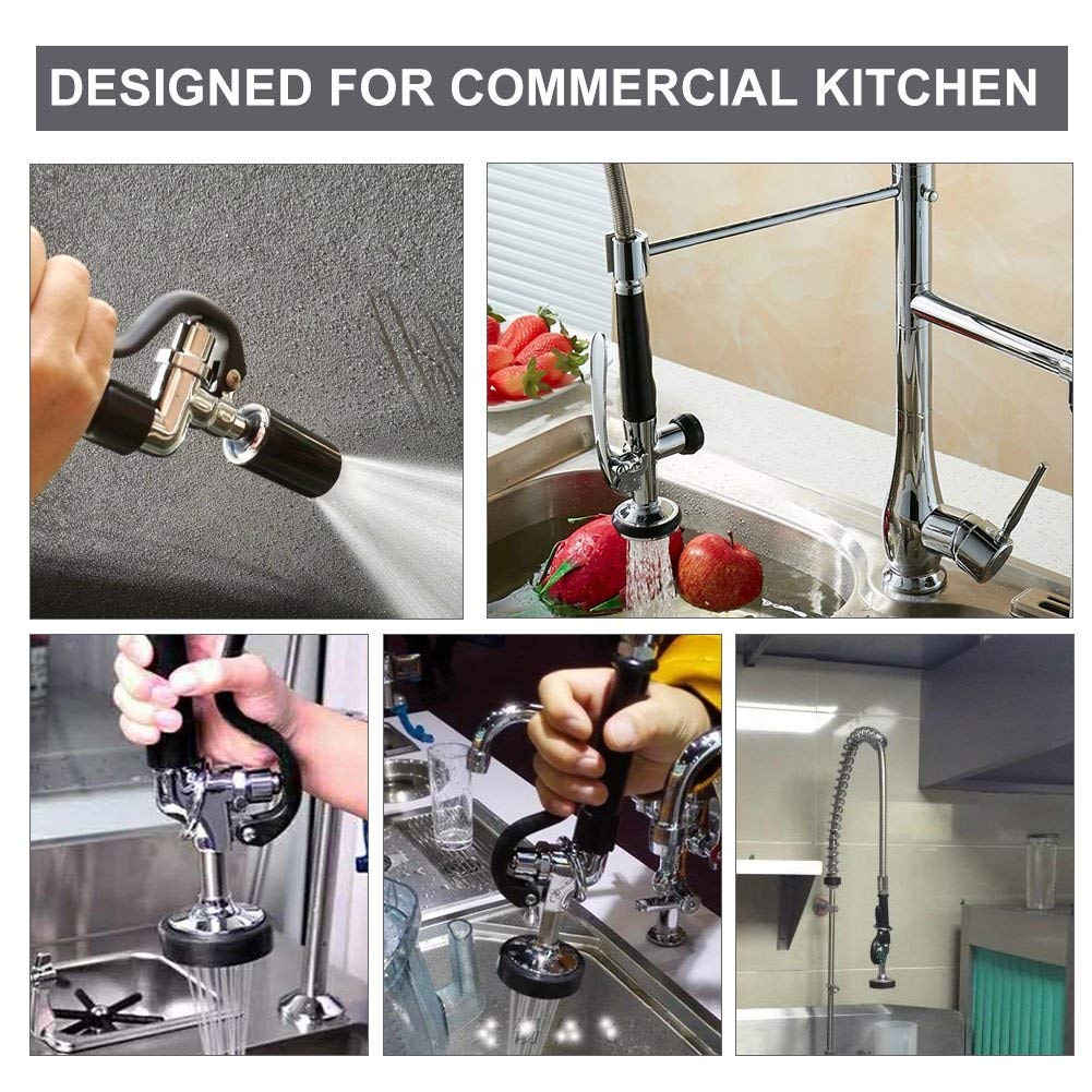Comercial Grifo con Manguera Flexible de Alta Presión Pulverizador de Fregadero Kit de Reemplazo de Color Negro