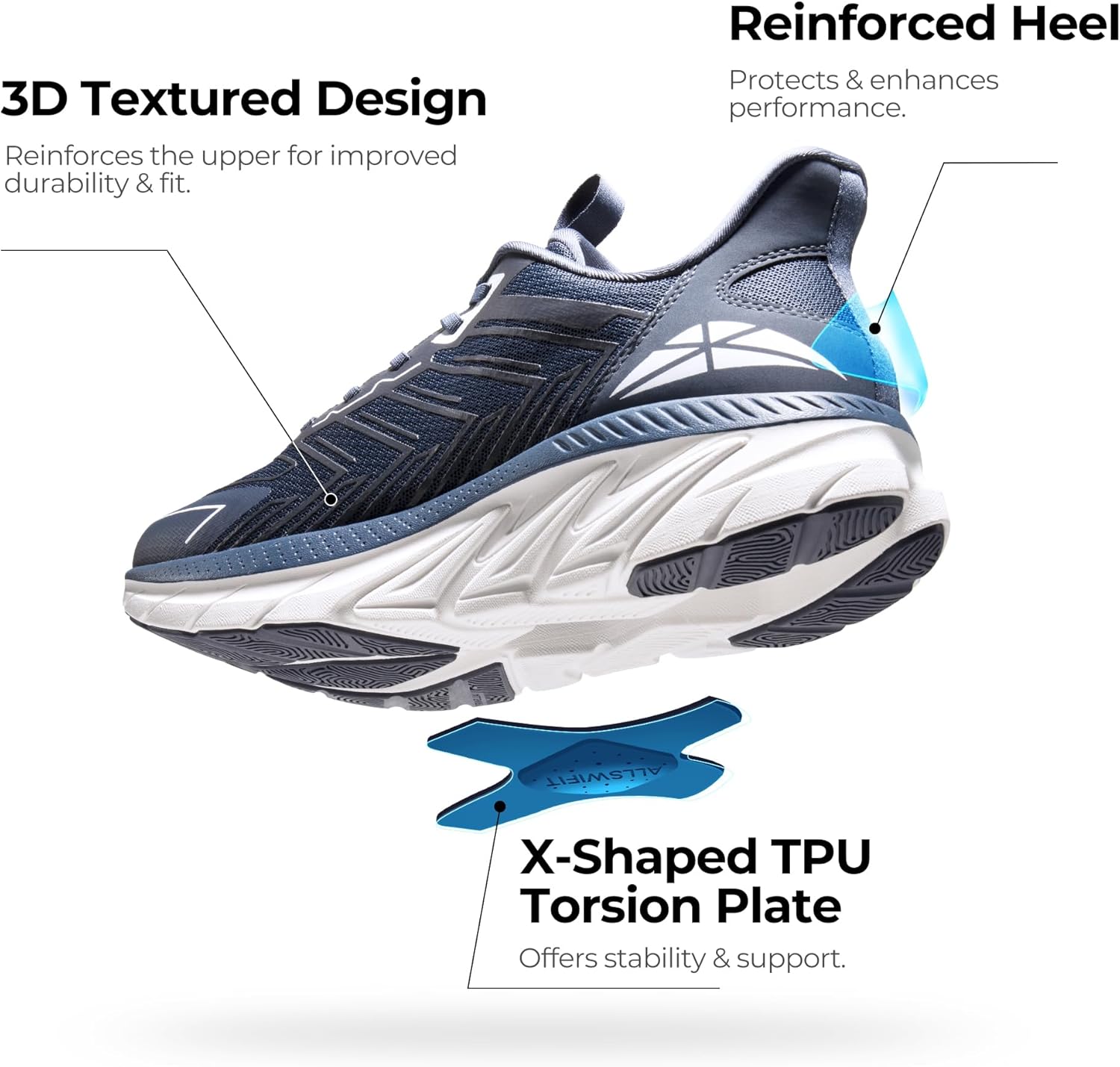 Men's Slip On Walking Shoes Running Comfortable Tennis Breathable Non Slip Athletic Gym Workout Cross Training Fashion Sneakers - Image 4